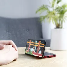 УМБ Baseus Full Screen 2in1 Bracket 8000mAh 2A с Беспроводной зарядкой Qi 5W Черно-Красный