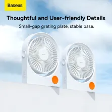 Вентилятор портативный Baseus Serenity Desktop Fan Pro настольный с аккумулятором 2000 мАч Белый