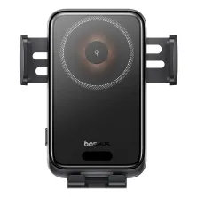 Беспроводное автомобильное зарядное устройство Baseus Wisdom Pro Auto Coil Alignment Air Outlet Version с технологией Qi 15W Черный