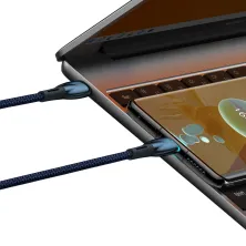 Кабель Baseus Glimmer Series Fast Charging Data Cable Type-C to Type-C 100W 20V 5A 1m Синій