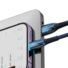Кабель Baseus Glimmer Series Fast Charging Data Cable USB to Lightning 2.4A 2m Синій