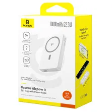 УМБ Baseus Airpow 2 Qi2 Magnetic 10000mAh 22.5W QC3.0+PD3.0 с функцией MagSafe и Qi2 15W Білий