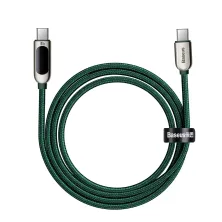 Кабель Baseus Display Series Fast Charging Data Cable Type-C to Type-C 100W 20V 5A 2m Зелений