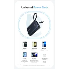 УМБ Baseus PicoGo Digital Display 10000mAh 45W 3A з технологією QC3.0+PD3.0 і Type-C кабелем 45W Чорний
