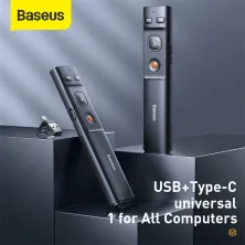 Презентер лазерна указка Baseus Orange Dot Wireless Presenter Red Laser Сірий
