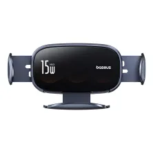 Бездротовий автомобільний зарядний пристрій Baseus LightChaser Triple-Coil Wireless Charging Electric Car Mount з технологією Qi 15W Чорний