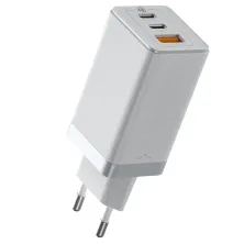 Сетевое зарядное устройство Baseus Quick GaN2 Pro QC4.0+PD3.0 65W USB+2Type-C 5A + кабель Baseus Type-C to Type-C 100W 20V/5A 1м Белый