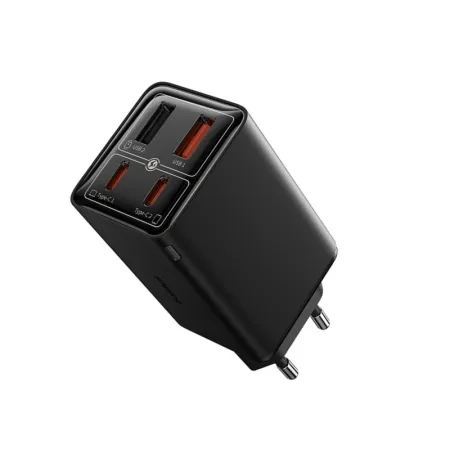 Мережевий зарядний пристрій Baseus GaN6 Pro 65W 2USB+2Type-C + кабель Baseus Type-C to Type-C 100W 20V/5A 1м Чорний