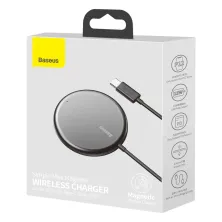 Бездротовий зарядний пристрій Baseus Simple Mini Magnetic з функцією MagSafe і Qi 15W Чорний