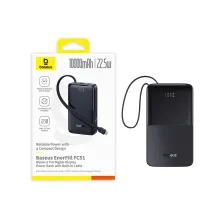 УМБ Baseus EnerFill FC51 Bipow2 Pro 10000mAh 22.5W 2.4A з технологією QC3.0+PD3.0 та Type-C кабелем 22.5W Чорний
