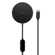 Бездротовий зарядний пристрій Baseus Simple Mini2 Magnetic з функцією MagSafe і Qi 15W Чорний