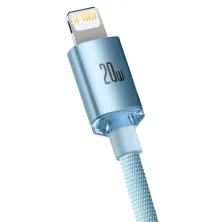Кабель Baseus Crystal Shine Series Fast Charging Data Cable Type-C to Lightning PD 20W 2m Блакитний