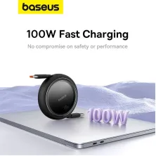 Кабель Baseus Free2Draw Mini Retractable Charging Data Cable Type-C to Type-C 100W 20V 5A 1m Черный
