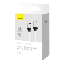 Кабель Baseus CoolPlay Series Fast Charging Cable USB to Lightning 2.4A 2m Білий