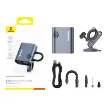 Велокомпресор універсальний Baseus PrimeTrip Series Portable Bike Pump акумуляторний 1750mAh 45W Сірий