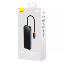 USB-хаб Baseus 7in1 AcmeJoy 7-Port Type-C HUB Adapter Type-C to USB3.0*2, USB2.0*2, Type-C*1, 4KHDMI, TF, SD Сірий