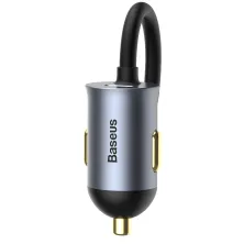 Автомобільний зарядний пристрій Baseus Share Together PPS multi-port Fast Charging Car Charge 120W 2USB+2Type-C з подовжувачем 1.5м Сірий