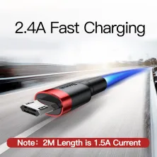 Кабель Baseus Cafule Cable USB to Micro USB 2A 3m Чорно-Червоний
