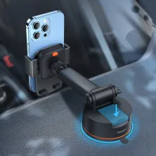 Автодержатель для телефона Baseus Easy Control Clamp Car Mount Holder Pro Suction Cup Version на торпедо и в воздуховод Черный