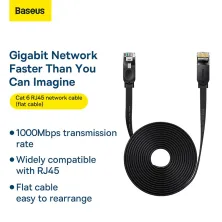 Кабель Baseus High Speed RJ45 Gigabit Network Cable Ethernet Плоский 15m Черный