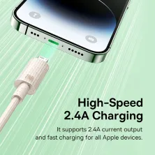Кабель Baseus Habitat Series Fast Charging Data Cable USB to Lightning 2.4A 2m Рожевий
