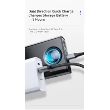 УМБ Baseus Amblight 30000mAh 65W 6A с технологией QC3.0+PD3.0 + кабель Baseus Xiaobai series Type-C to Type-C 100W 20V/5A 1м Черный