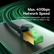 Кабель Baseus High Speed CAT8 RJ45 40Gigabit Network Ethernet Braided Cable Круглый 10m Черный