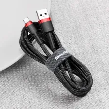 Кабель Baseus Cafule Cable USB to Type-C QC3.0 3A 0.5m Чорно-Червоний