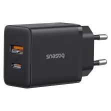Мережевий зарядний пристрій Baseus Cube Fast Charger QC3.0+PD3.0 20W USB+Type-C 3A Чорний