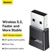 USB Bluetooth Адаптер Baseus Wireless Adapter BA07 BT5.3 20m Чорний