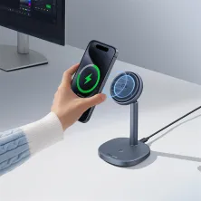 Бездротовий зарядний пристрій Baseus Orbit 2 Pro Air-Cooled 2-in-1 Magnetic з функцією MagSafe и Qi2 20W Сірий