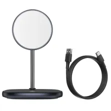 Бездротовий зарядний пристрій Baseus Swan Magnetic з функцією MagSafe і Qi 15W Чорний