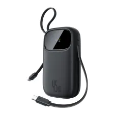 УМБ Baseus EnerFill EnerFill FC31 Qpow 3 10000mAh 45W и двумя встроенными кабелями Type-C 45W Черный