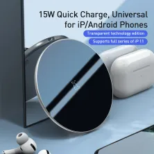 Беспроводное зарядное устройство Baseus Simple NEW Wireless Charger с технологией Qi 15W Черный