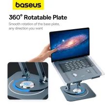 Подставка для ноутбука Baseus UltraStable Pro Series Rotatable and Foldable Laptop Stand на 3 шарнирах вращение 360° Серый