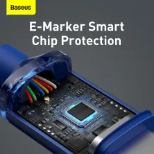 Кабель Baseus Crystal Shine Series Fast Charging Data Cable Type-C to Type-C 100W 20V 5A 2m Синій