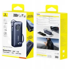 УМБ Baseus EnerCore CR11 with Retractable Cable 20000mAh 100W и Type-C выдвижным кабелем 100W Черный