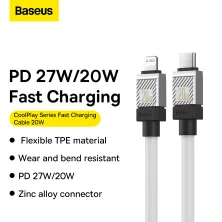 Кабель Baseus CoolPlay Series Fast Charging Data Cable Type-C to Lightning PD 20W 2m Білий
