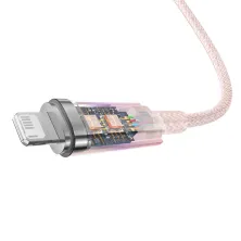 Кабель Baseus Explorer Series with Smart Temperature Control Fast Charging Data Cable USB to Lightning 2.4A 1m Рожевий