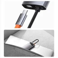 USB-хаб Baseus 8in1 Metal Gleam 8-Port Type-C HUB Adapter Type-C to USB3.0*3, Type-C(PD)*1, 4KHDMI, RJ45, TF, SD Серый