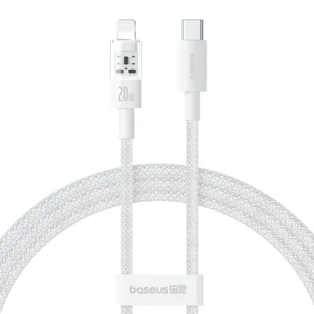 Кабель Baseus Gem Series Fast Charging Data Cable Type-C to Lightning PD 20W 1m Білий
