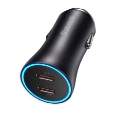 Автомобільний зарядний пристрій Baseus Golden Contactor Pro Dual Quick Charger Car Charger 40W 2Type-C Сірий