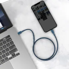 Кабель Baseus High Density Braided Fast Charging Data Cable Type-C to Lightning PD 20W 2m Синий