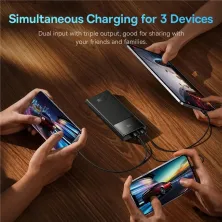 УМБ Baseus Star-Lord Digital Display 10000mAh 22.5W с технологией QC3.0+PD3.0 2USB+Type-C + Кабель USB to Type-C Черный