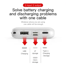 УМБ Baseus Mini Q 20000mAh 15W 3A с технологией PD Белый