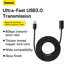 USB подовжувач Baseus AirJoy Series USB3.0 to USB3.0 Extension кабель 3м Чорний