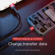 Кабель Baseus Cafule Cable Special Edition USB to Lightning 2.4A 1m Чорно-Червоний