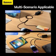 Кабель Baseus StarSpeed 3-in-1 Fast Charging Data Cable USB to Lightning+Type-C+MicroUSB 3.5А 0.6m Чорний