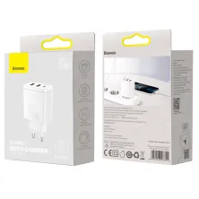 Сетевое зарядное устройство Baseus Compact Quick Charger QC3.0+PD3.0 30W 2USB+Type-C 3A Белый