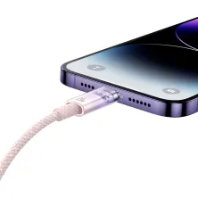 Кабель Baseus Explorer Series with Smart Temperature Control Fast Charging Data Cable Type-C to Lightning PD 20W 1m Рожевий